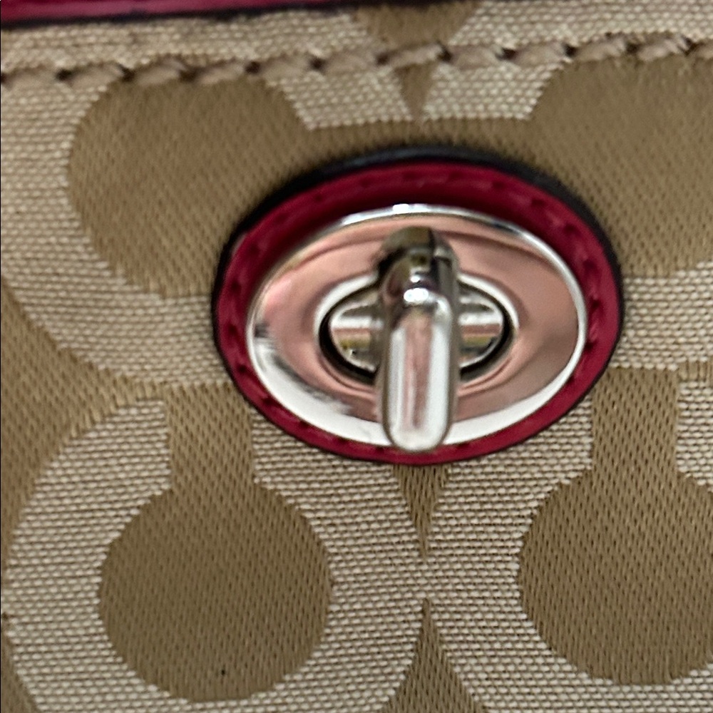 Coach Tan and Pink Wristlet Clutch - Picture 2 of 9